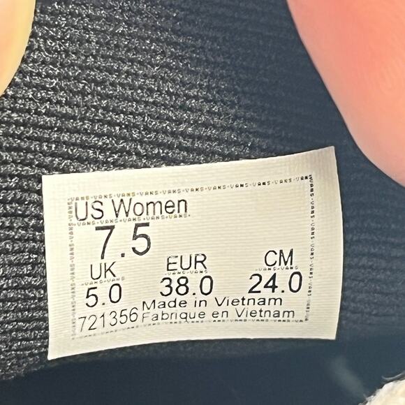 Vans Off The Wall Black Corduroy Athletic Skate Shoes Sneakers Women's Size 7.5 - Picture 8 of 10